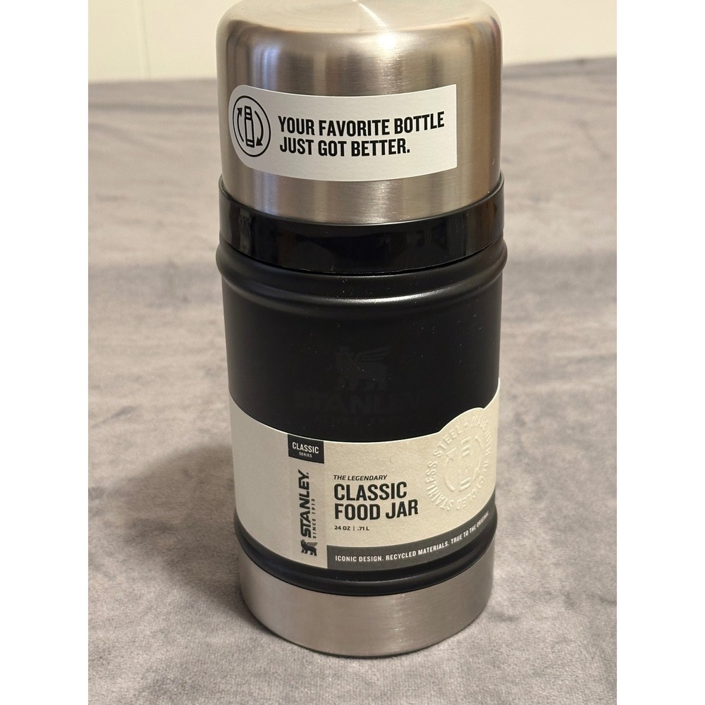 Stanley Classic Series Legendary Food Jar 24oz Matte Black Stainless Steel NEW